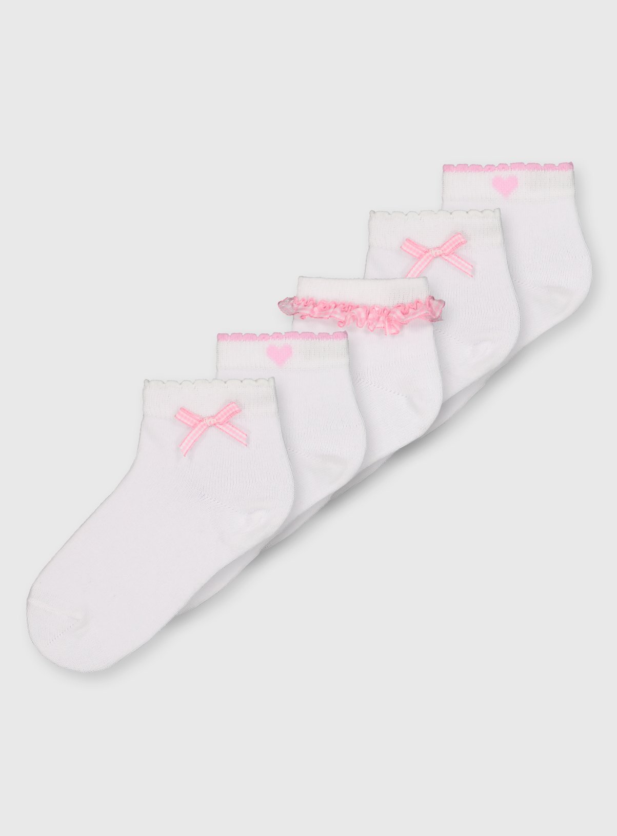 Pink Gingham Socks 5 Pack 