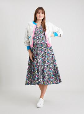MATERNITY Mono & Bright Animal Print Midi Dress