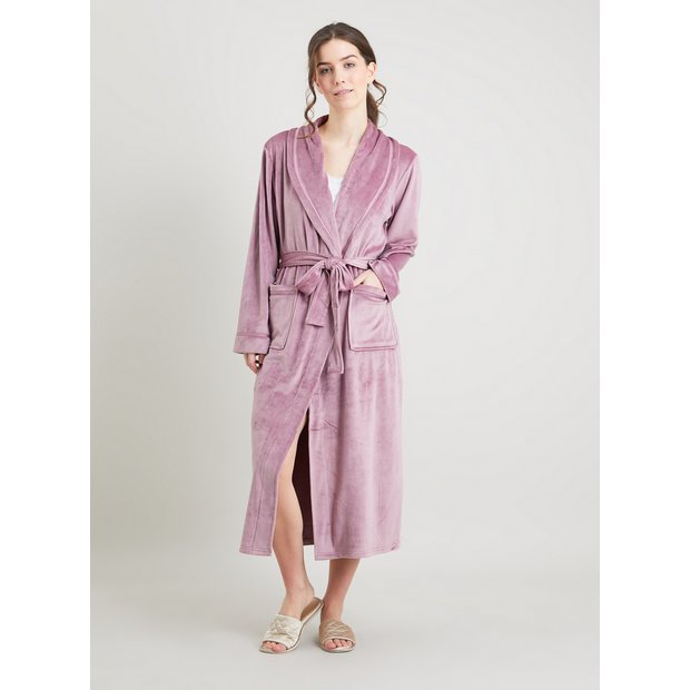 Buy Mauve Velour Dressing Gown XS Dressing gowns Tu