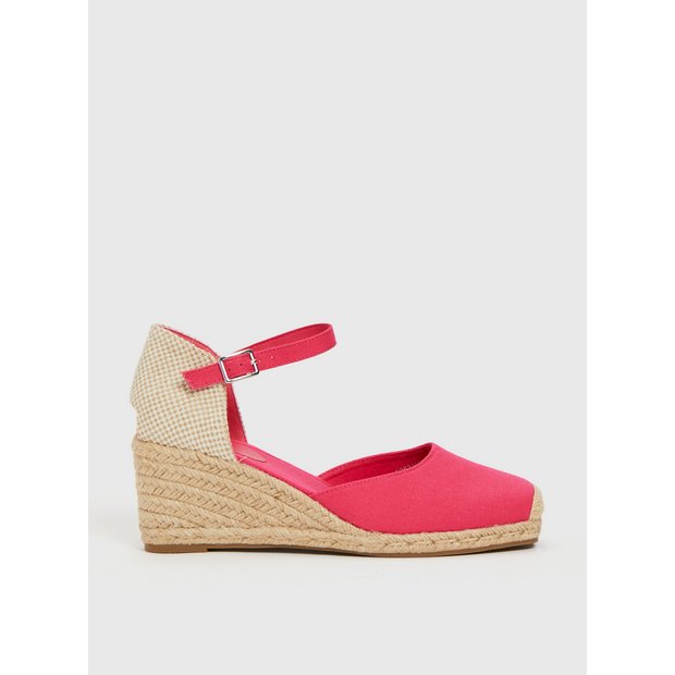 Pink espadrilles hot sale wedges uk