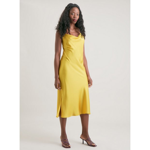 Neon yellow slip clearance dress