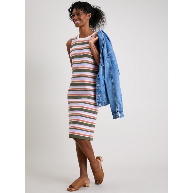 Superdry stripe hot sale midi dress