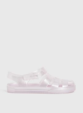 Lilac Pearlescent Jelly Sandals