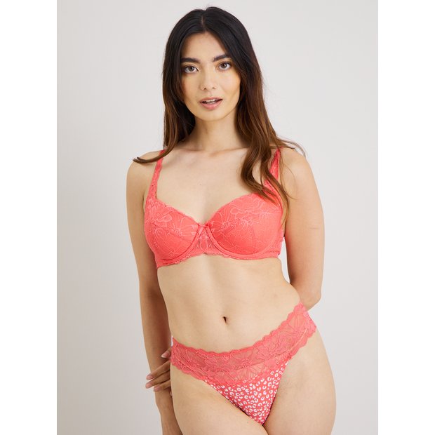 Buy A-GG Coral Supersoft Lace Full Cup Padded Bra - 32F, Bras