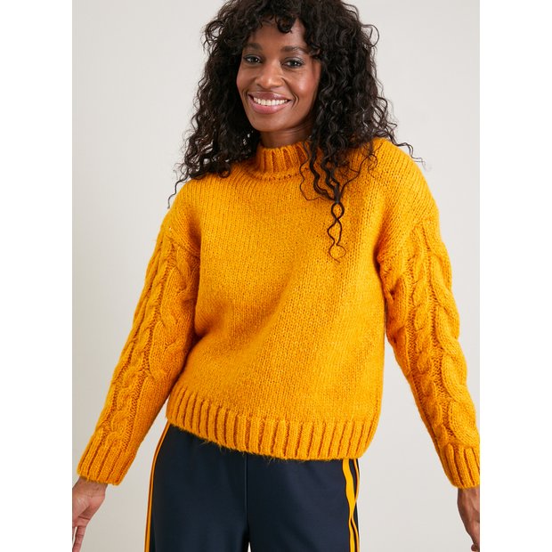 Mustard bardot outlet jumper