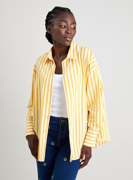 Yellow Stripe Oversized Poplin Shirt 