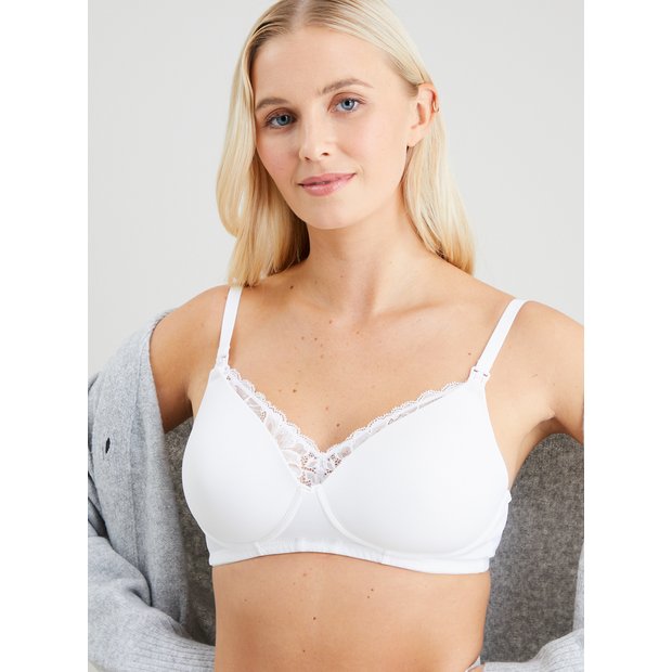 Buy A-E White Recycled Lace Full Cup Comfort Bra 32B | Bras | Argos