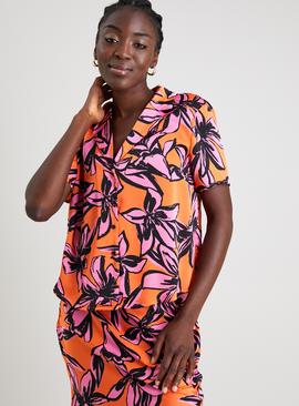 Orange Tropical Coord Shirt