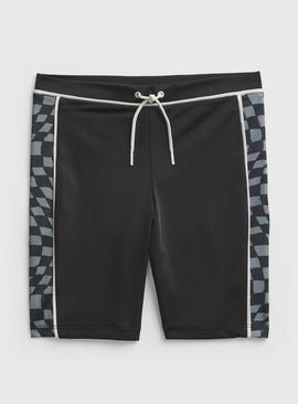 Black & White Check Swim Shorts 