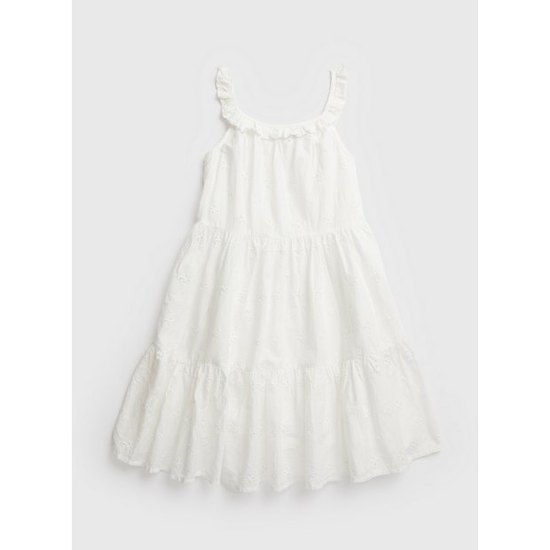 girls white tiered sundress