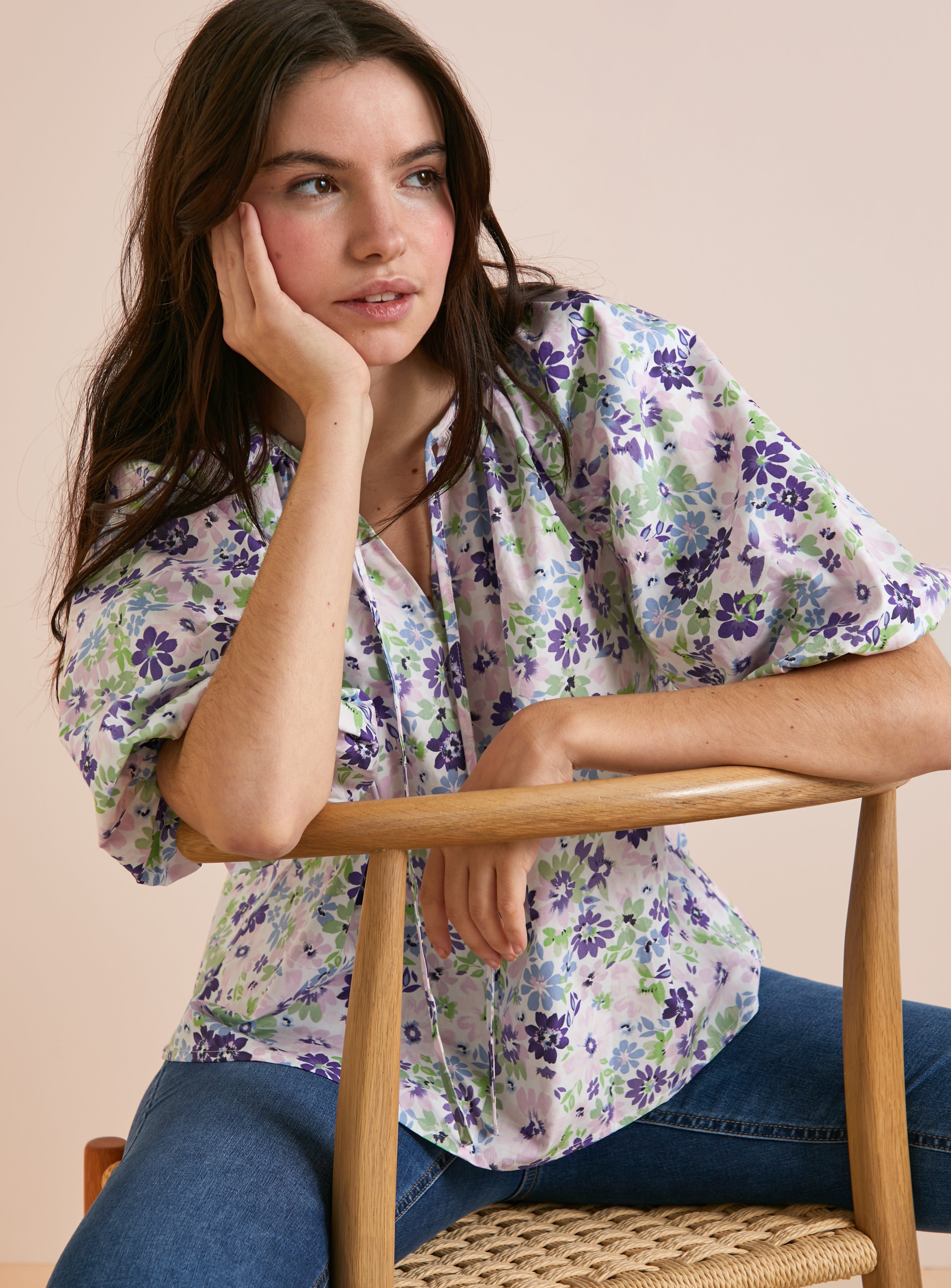Everbelle Floral Bloom Poplin Blouse 