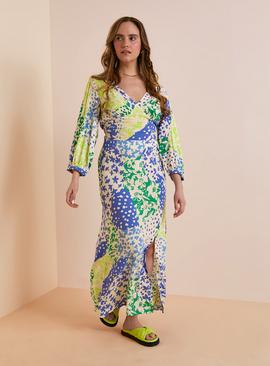 Everbelle Patchwork Floral Coord Side Split Midaxi Skirt 