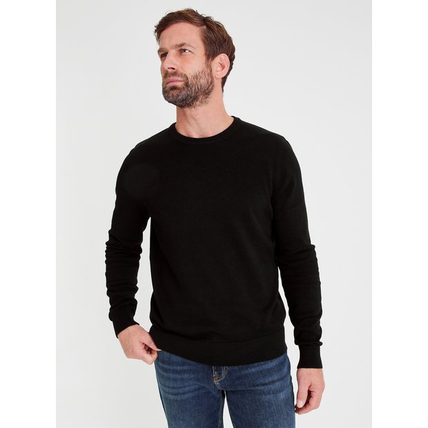 Black crew outlet neck jumper