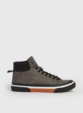 Grey & Black High-top Trainers - 9 