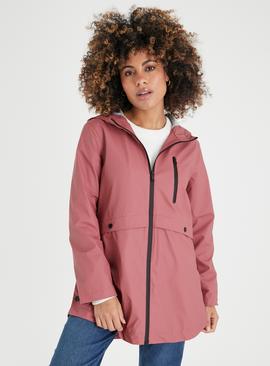 PETITE Pink Lightweight Rubber Raincoat 