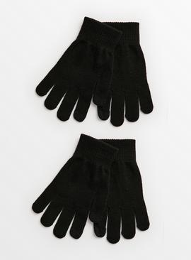 Black Touch Screen Tip Gloves  One Size