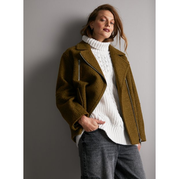 boucle biker jacket uk