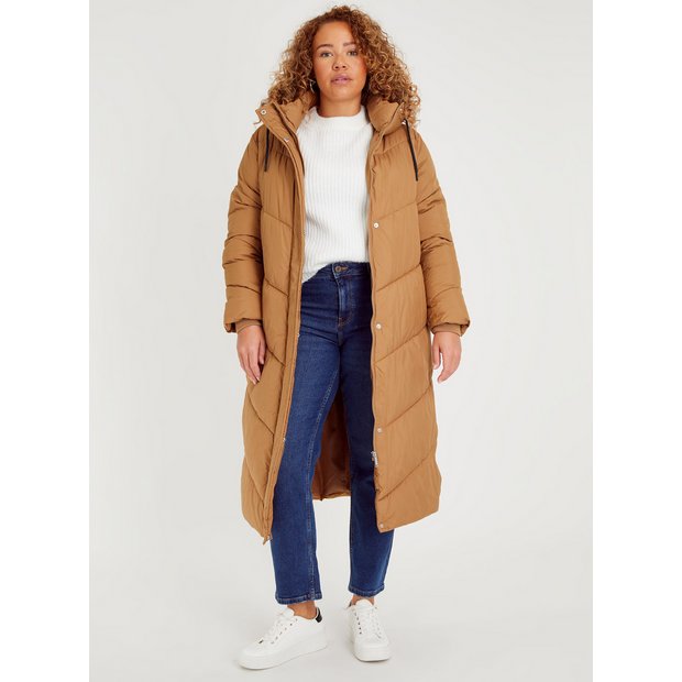 Tan store padded coat