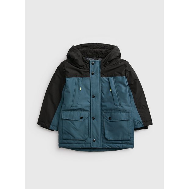 Buy Teal Black Padded Jacket 7 8 years Coats and jackets Tu