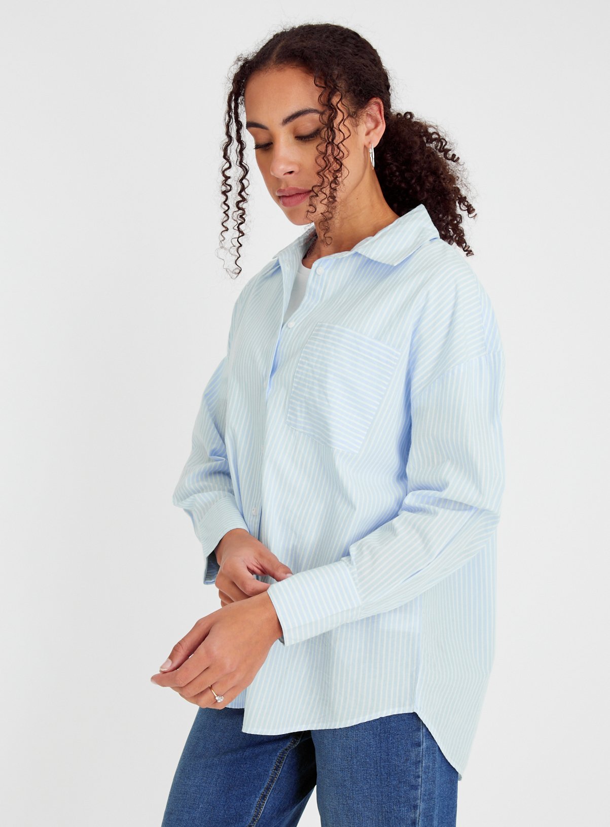 Blue Stripe Poplin Shirt 