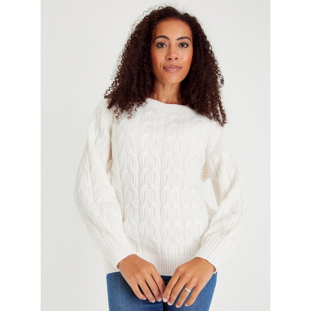 Cable knit velvet fabric knitted jumper – CYLONDON
