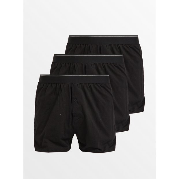 John Lewis ANYDAY Jersey Boxers, Pack of 3, Black at John Lewis