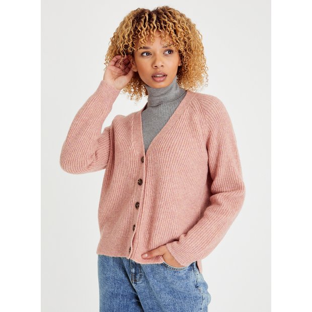 Buy Pink Ribbed Merino Wool Cardigan 8 Cardigans Tu