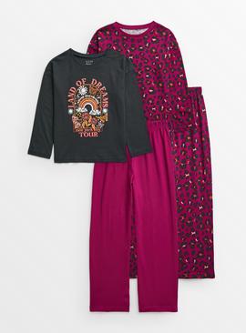 Leopard Print & Dreams Pyjamas 2 Pack 