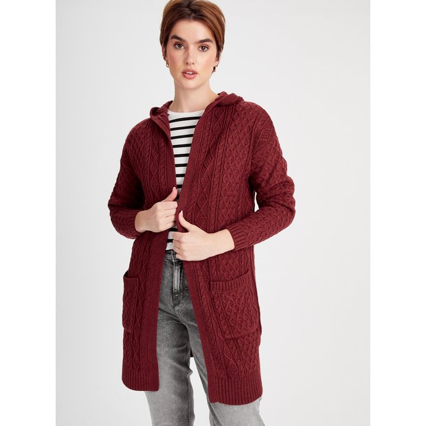 Burgundy school cardigan clearance sainsburys