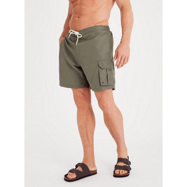 Buy Men s Family Dressing Khaki Cargo Swim Shorts L Swimwear Tu