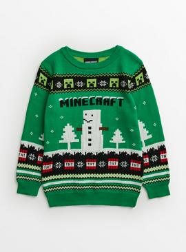 Christmas Green Minecraft Jumper 