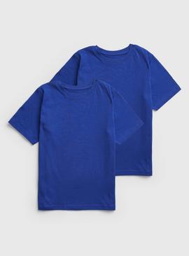 Cobalt Blue Crew Neck School T-Shirt 2 Pack 