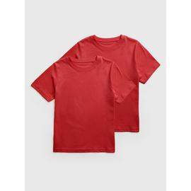 Red Plain School Sports T-Shirts 2 Pack