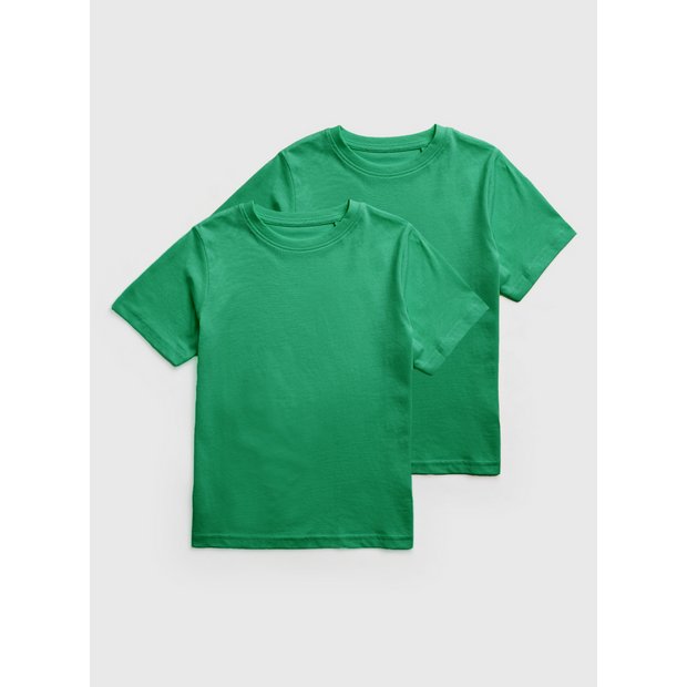 Buy Green Plain School Sports T-Shirts 2 Pack 3 years, PE kits
