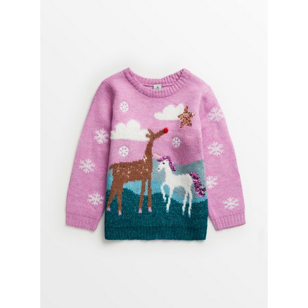 Buy Pink Sequin Unicorn Jumper 6 7 years Jumpers and cardigans