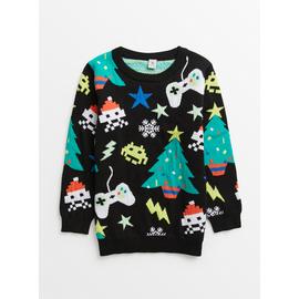 Black Christmas Gaming Knitted Jumper 
