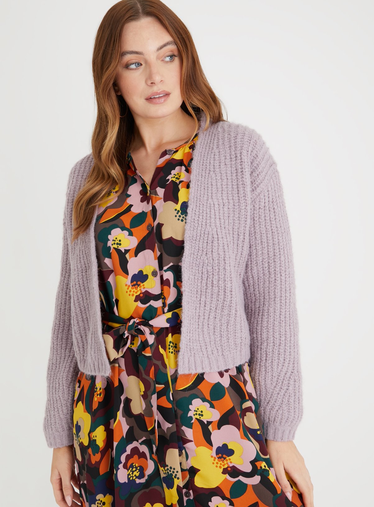 Ribbed Cropped Cardigan 