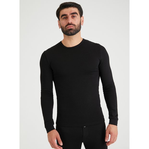 Buy Black Thermal Long Sleeve Top L Underwear Tu