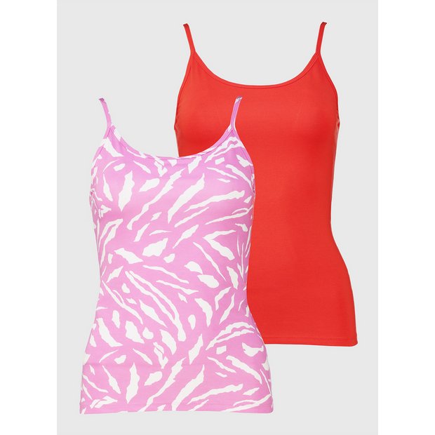 Buy Pink & Red Cami Tops 2 Pack - 14, Tops