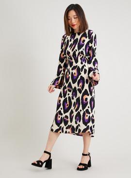 PETITE Leopard Print Midi Dress