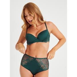 Buy Green Scallop Lace Full Cup Underwired Bra 32C, Bras