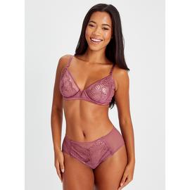 Buy Dark Pink Recycled Lace Full Cup Non Padded Bra 36B, Bras