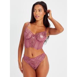 Buy Dark Pink Recycled Lace Full Cup Non Padded Bra 34G, Bras