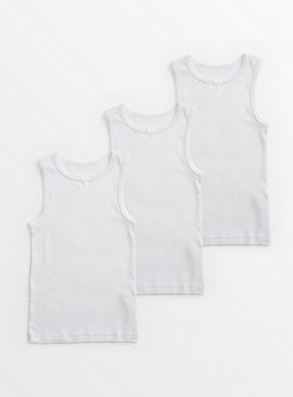 White Pointelle Thermal Vests 3 Pack 