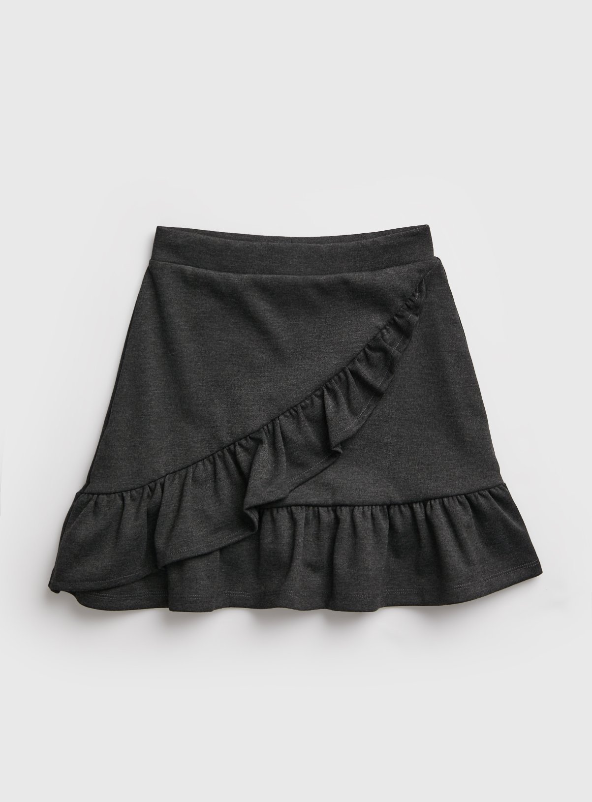 Grey Jersey Ruffle Skirt