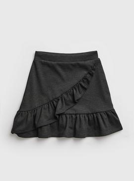 Grey Jersey Ruffle School Skirt 