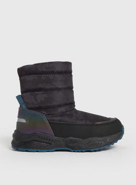 Black Camo Snow Boots 