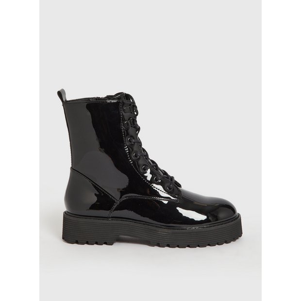 Black patent lace outlet boots