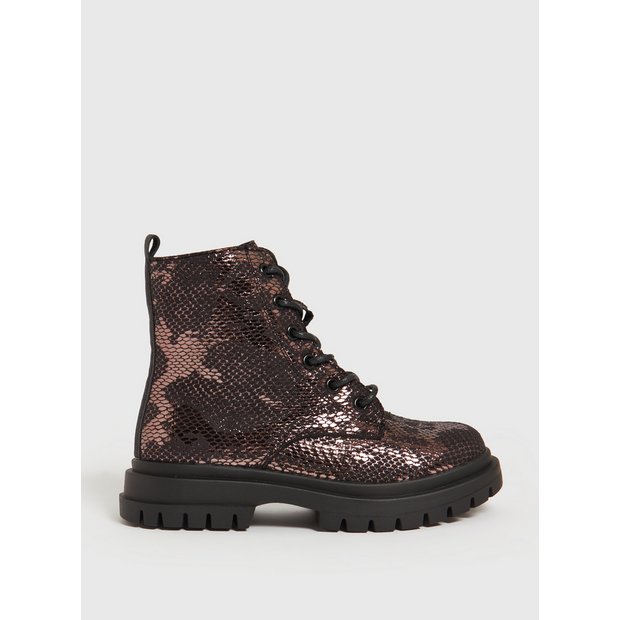 burgundy snake print boots