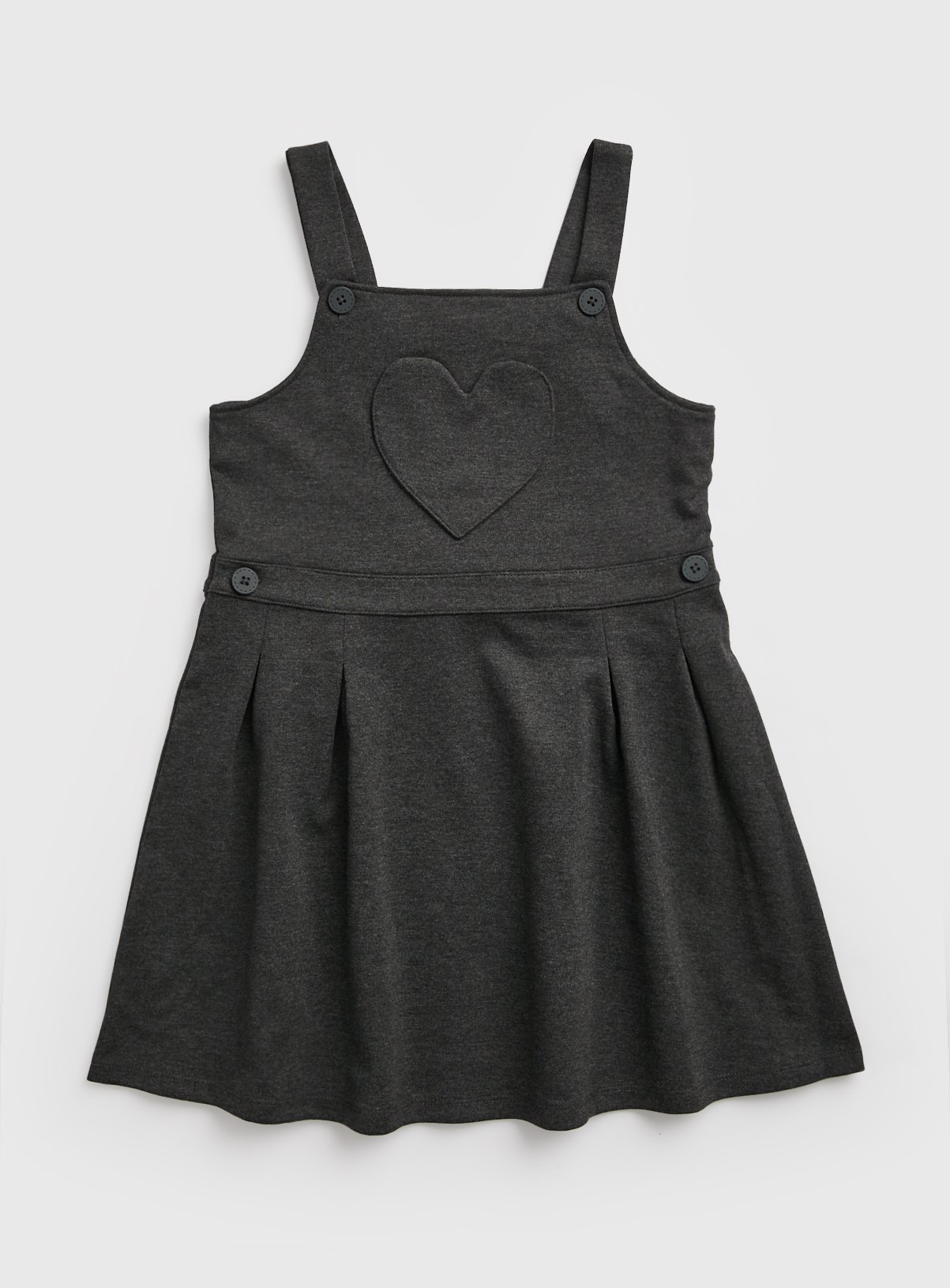 Grey Jersey Heart Pocket Pinafore